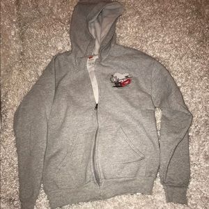 Disney park radiator springs zip up sweater
